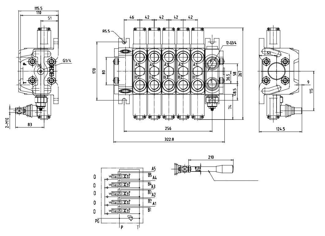 Multi Way Valve Hydraulic Valve