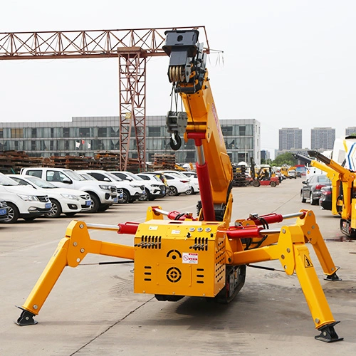 Lança telescópica hidráulica motor diesel acionamento de borracha pequeno elevador de vidro móvel mini tamanho pesado guindaste aranha com certificado CE 1,2 ton 3 ton 8 ton